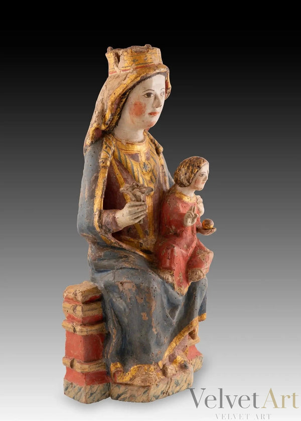Virgen Entronizada con el Niño | Talla Gótica del Siglo XIV