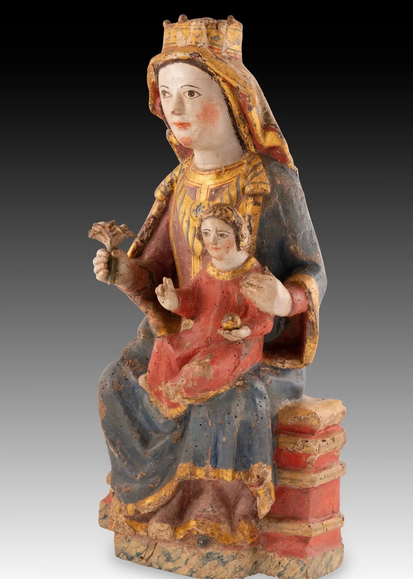 Virgen Entronizada con el Niño | Talla Gótica del Siglo XIV