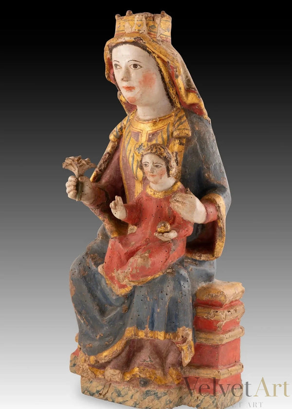 Virgen Entronizada con el Niño | Talla Gótica del Siglo XIV