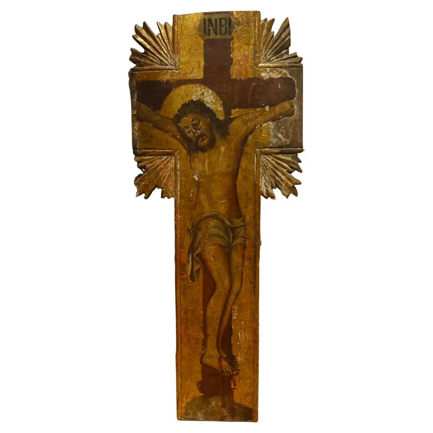 Crucifijo Oriental Griego Renacentista de Principios del Siglo XIX