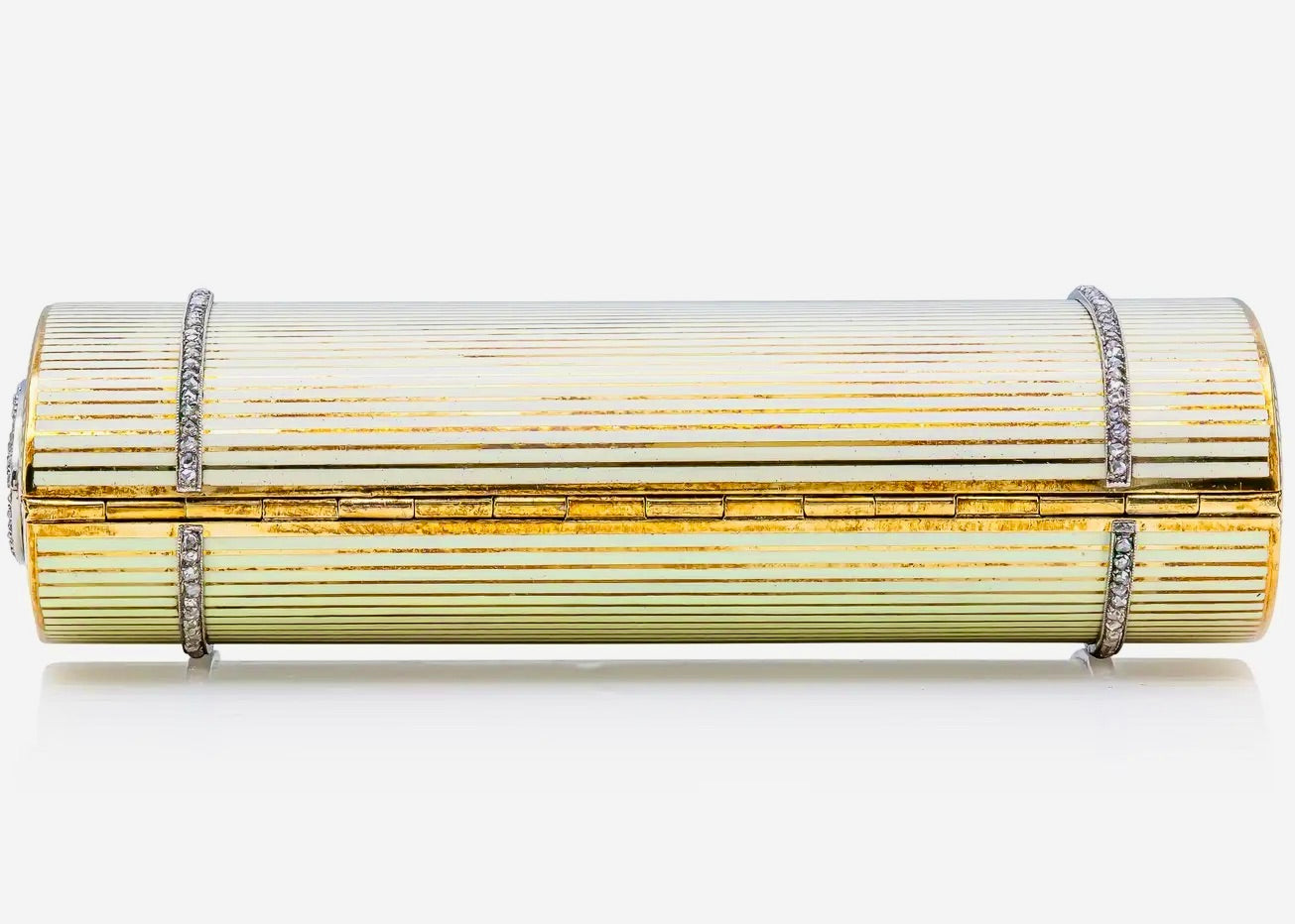 Cartier London 1930 | Compacto Art Deco en Oro Amarillo y Diamantes