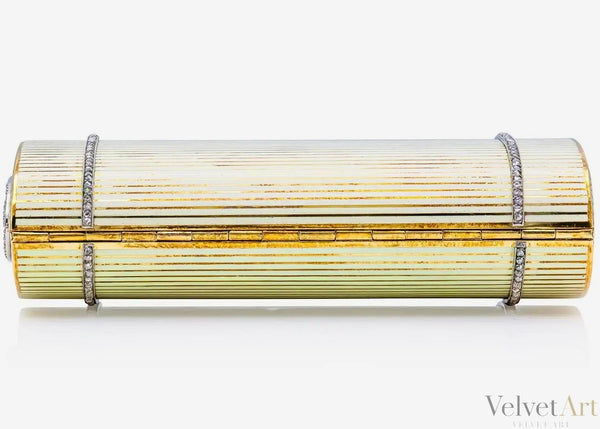 Cartier London 1930 | Compacto Art Deco en Oro Amarillo y Diamantes
