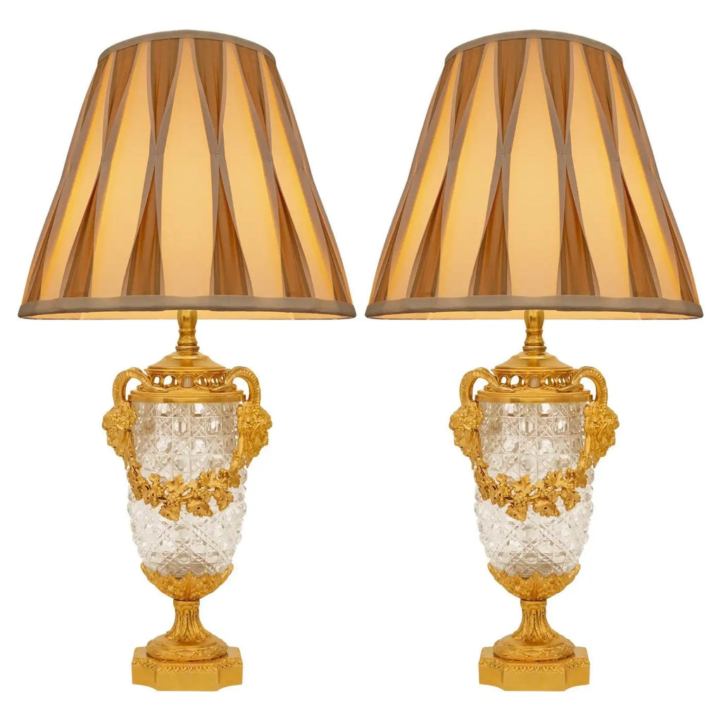 Lámparas Francesas Cristal de Baccarat y Ormolu Estilo Luis XVI de Siglo XIX