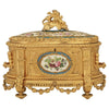Caja joyero francesa de porcelana de Sèvres y ormolú, estilo Luis XVI, siglo XIX