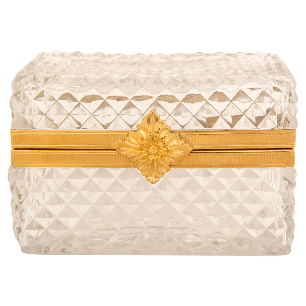 Caja Francesa del Siglo XIX en Cristal de Baccarat y Ormolu | Estilo Luis XVI