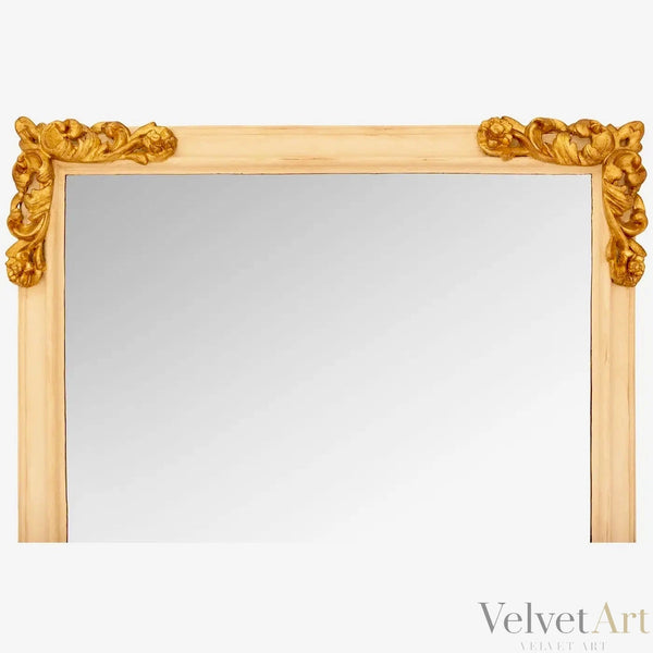 Espejo Dorado Barroco Italiano del Siglo XVIII – Patinado, con Placa Original