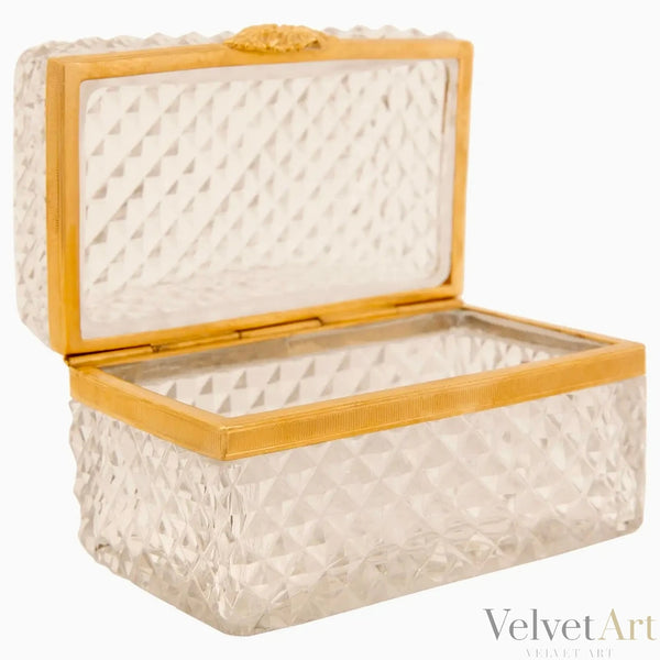 Caja Francesa del Siglo XIX en Cristal de Baccarat y Ormolu | Estilo Luis XVI