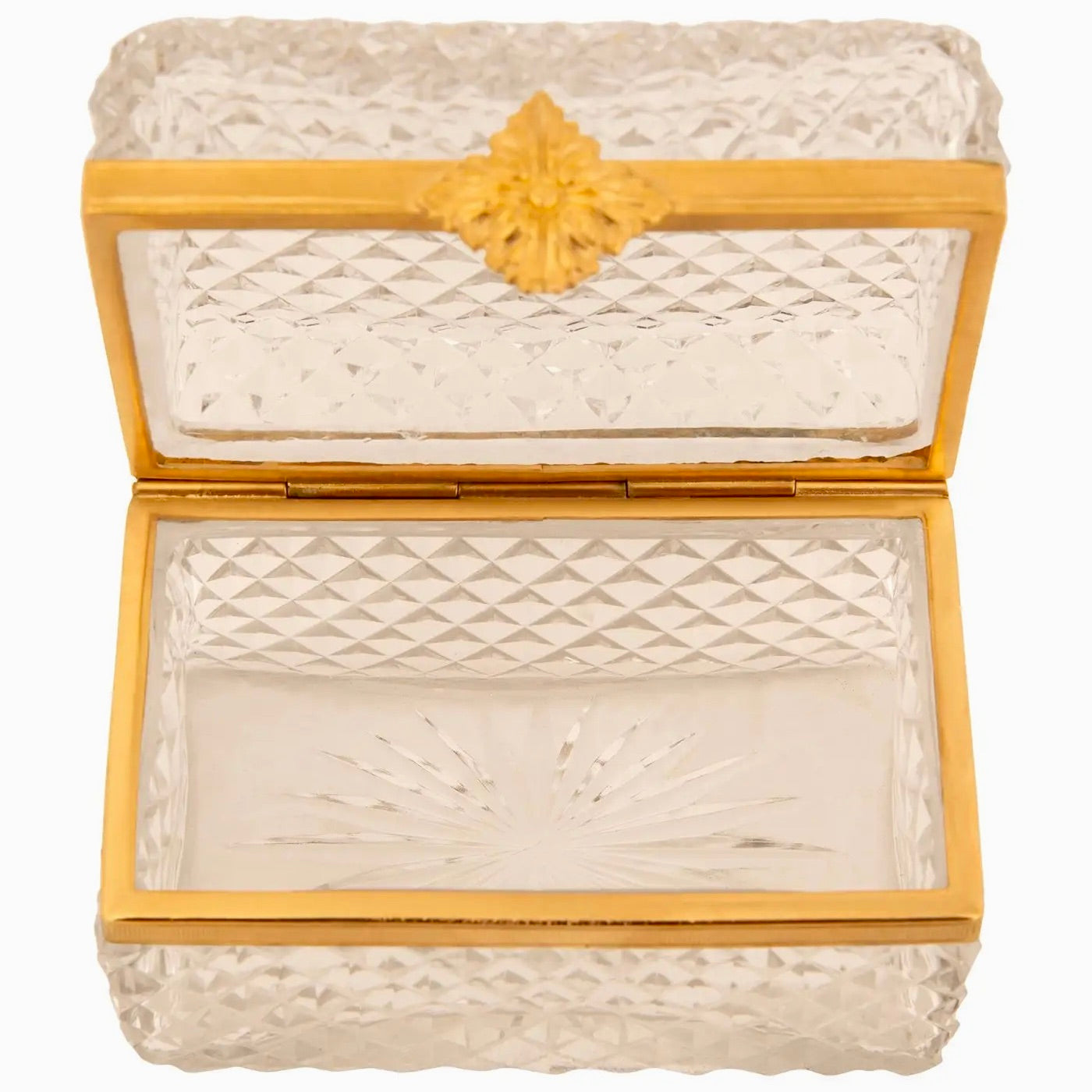Caja Francesa del Siglo XIX en Cristal de Baccarat y Ormolu | Estilo Luis XVI