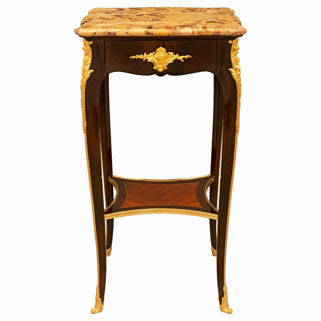 Mesa francesa Luis XV del siglo XIX con Brèche d’Alep