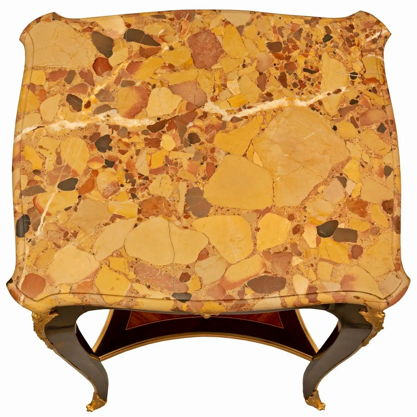 Mesa francesa Luis XV del siglo XIX con Brèche d’Alep