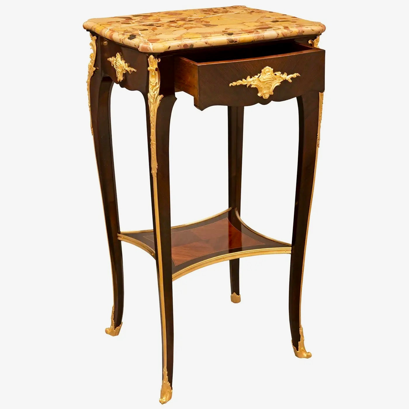 Mesa francesa Luis XV del siglo XIX con Brèche d’Alep