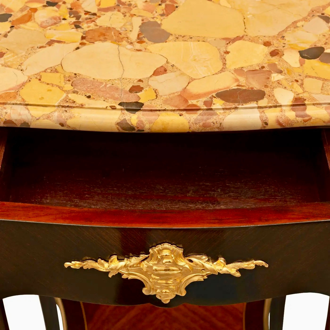 Mesa francesa Luis XV del siglo XIX con Brèche d’Alep
