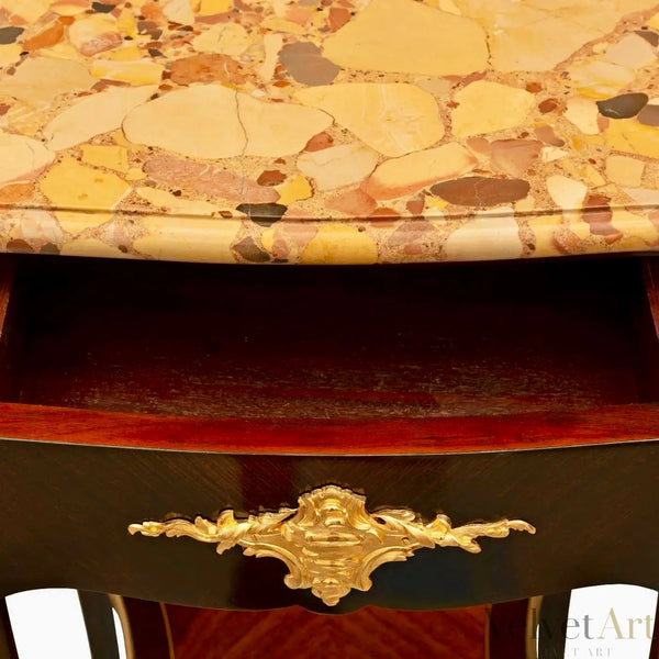 Mesa francesa Luis XV del siglo XIX con Brèche d’Alep