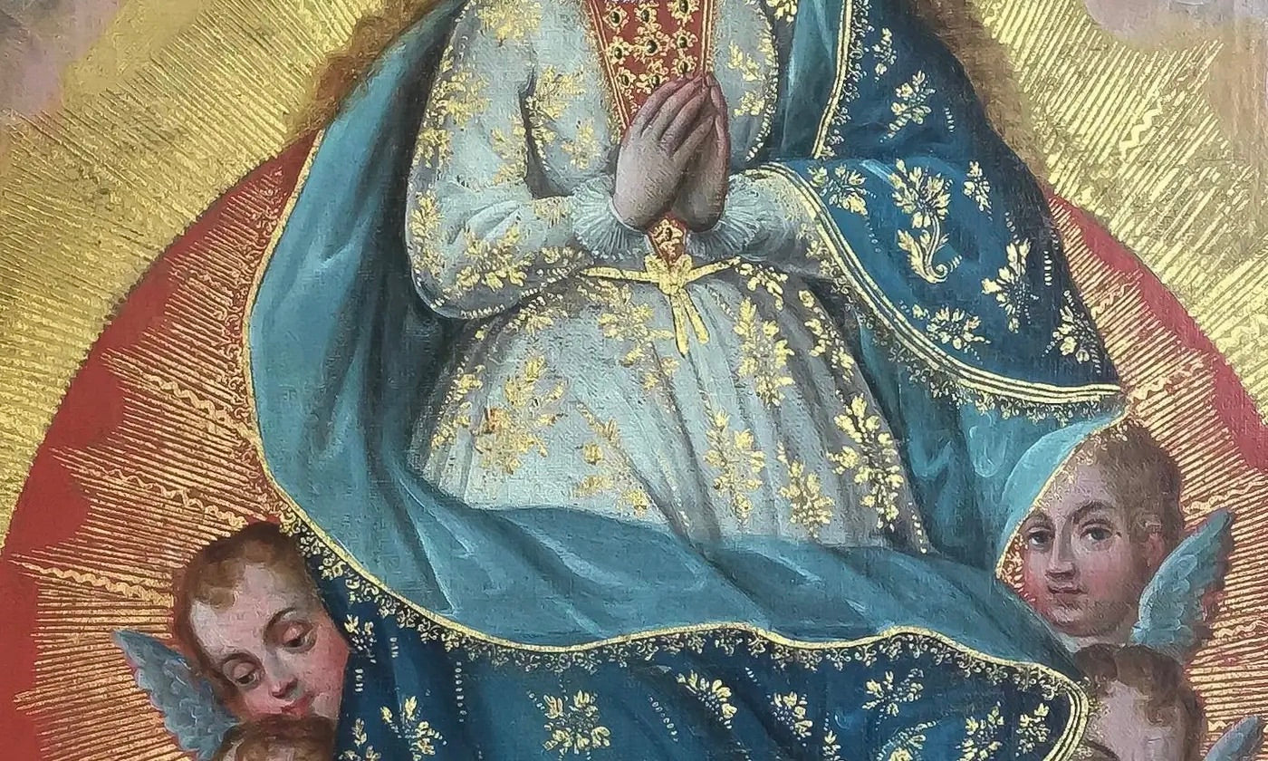 La Coronación de la Virgen | Escuela Virreinal Siglo XVIII