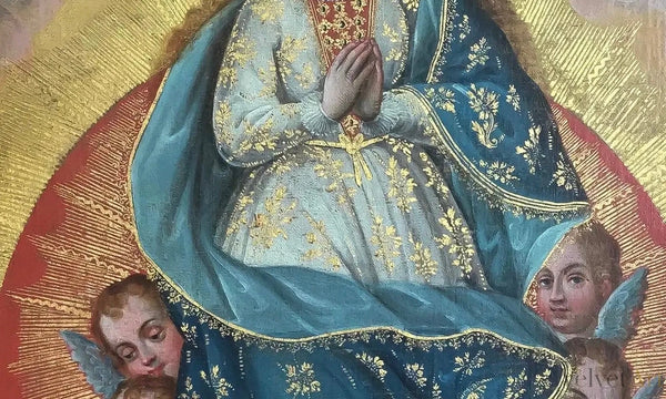 La Coronación de la Virgen | Escuela Virreinal Siglo XVIII