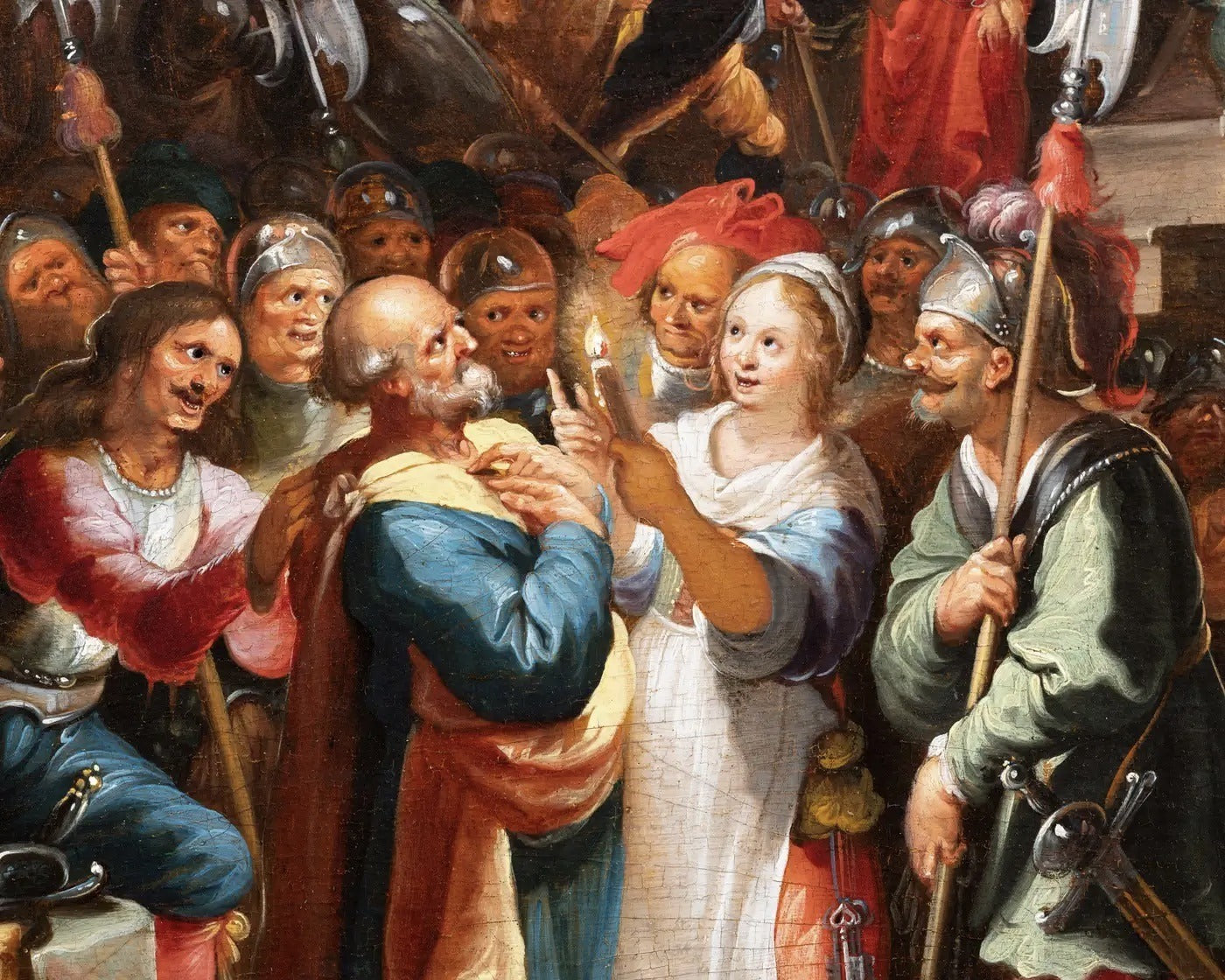 La Negación de San Pedro | Hieronymus Francken III | Escuela de Amberes del Siglo XVII