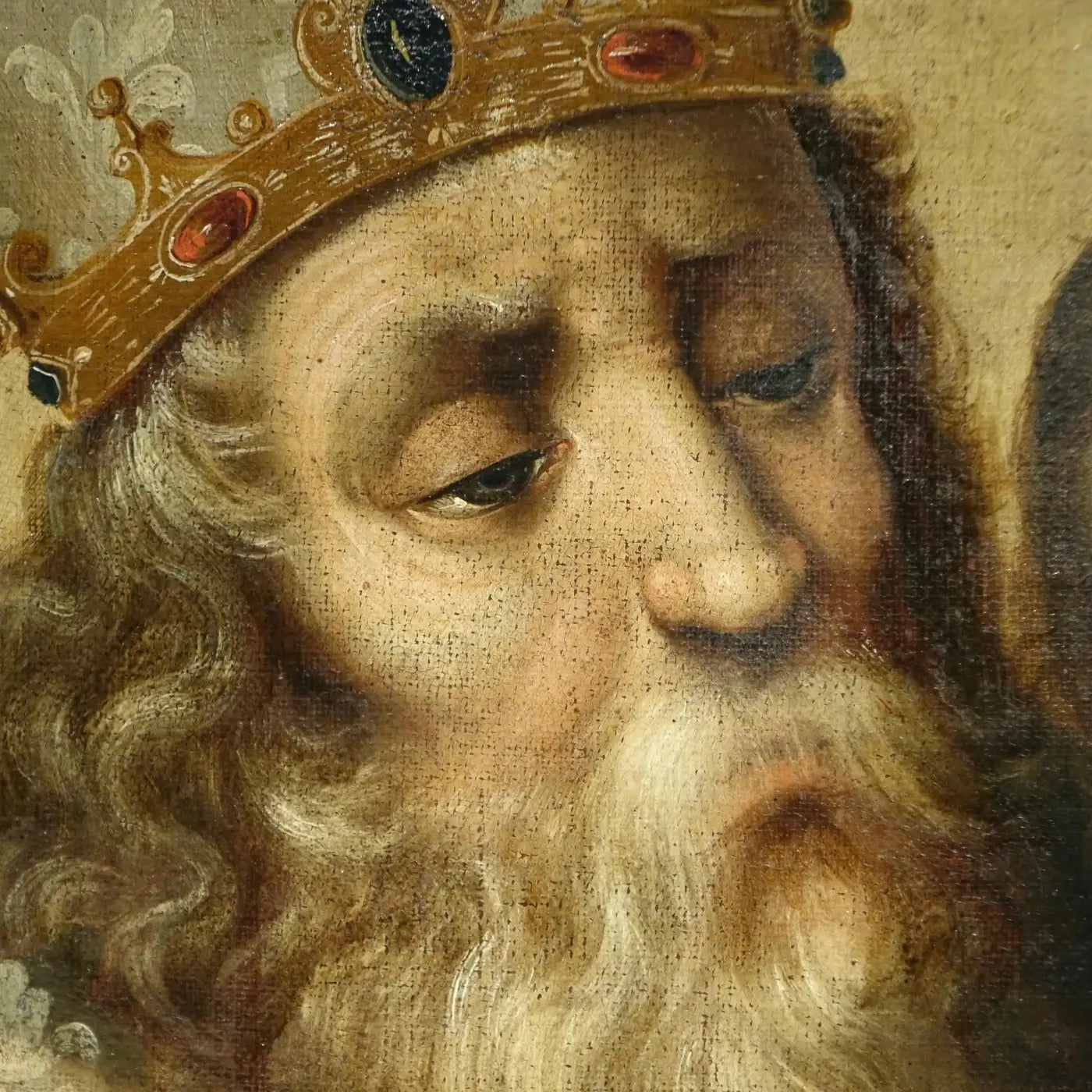 Óleo Barroco Español del Siglo XVII: La Santísima Trinidad como Trono de Gracia