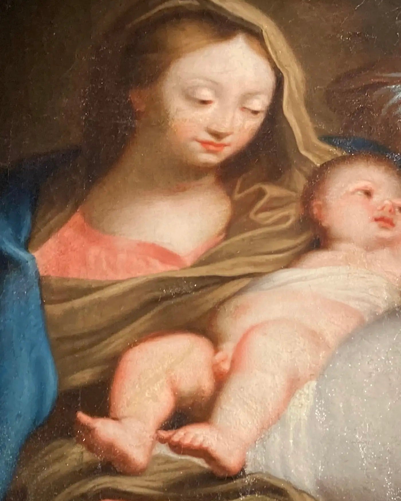 Círculo de Carlo Maratta: "Virgen con el Niño y Ángeles" | Pintura Barroca Italiana del Siglo XVIII