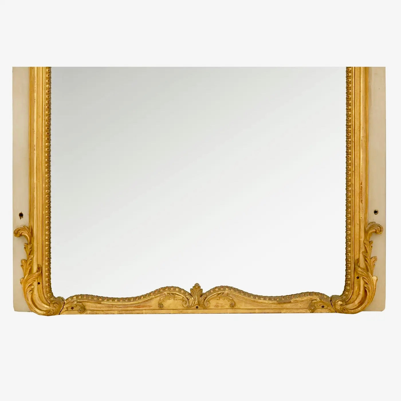 Espejo Francés Luis XV del Siglo XIX en Madera Dorada Original