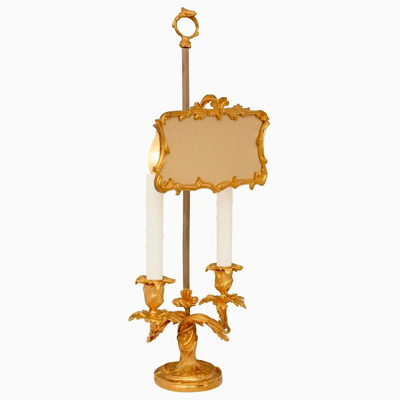 Pareja de Lámparas Candelabro Luis XV en Ormolú Francés del Siglo XIX