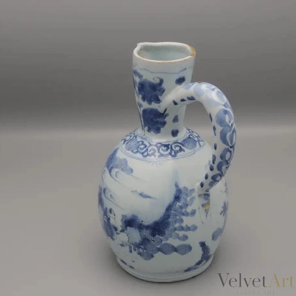 Jarro Vertedor Holandés de Delftware del Siglo XVII | Decoración Chinoiserie Estilo Wanli