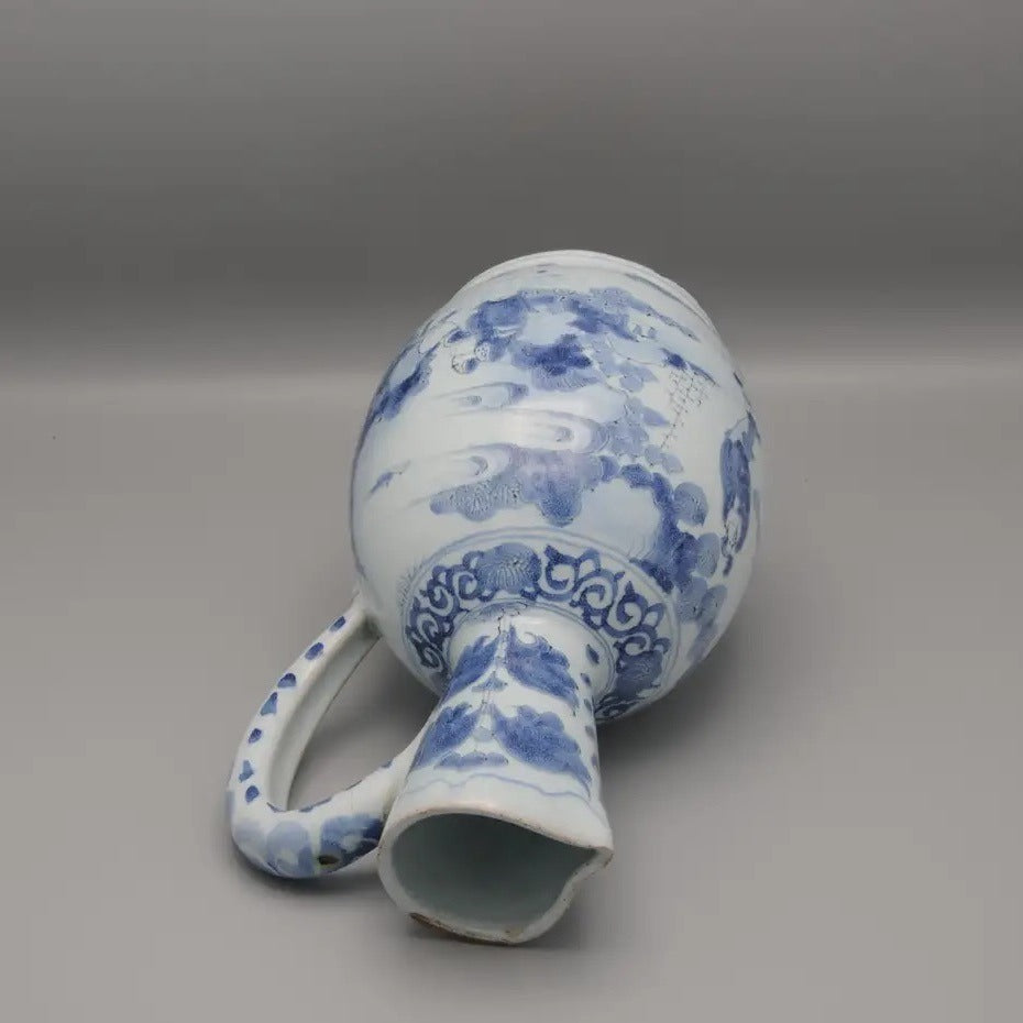 Jarro Vertedor Holandés de Delftware del Siglo XVII | Decoración Chinoiserie Estilo Wanli