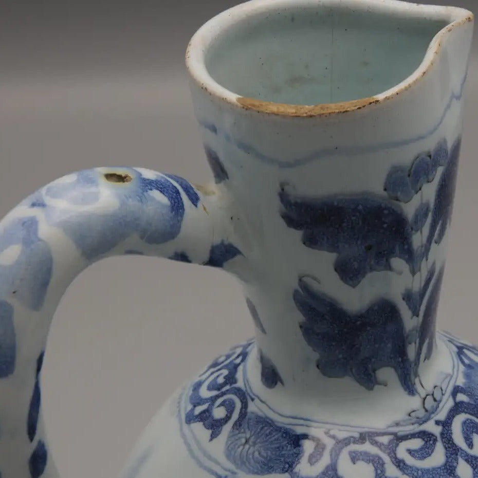 Jarro Vertedor Holandés de Delftware del Siglo XVII | Decoración Chinoiserie Estilo Wanli