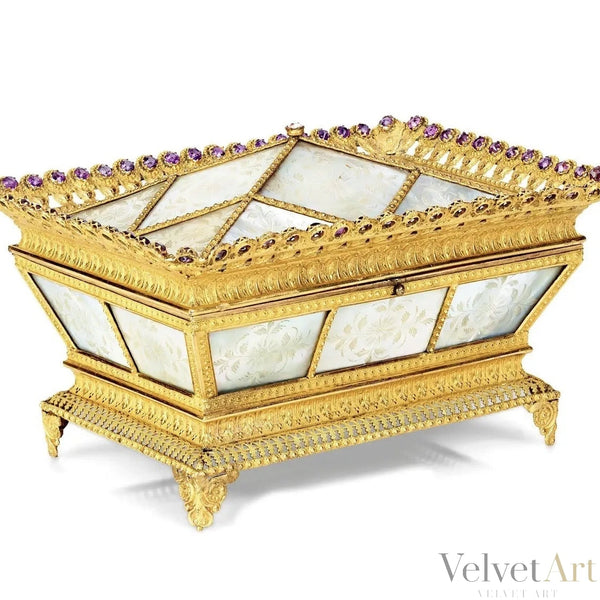 Costurero Palais Royal en Nácar y Bronce Dorado: El París del Siglo XIX
