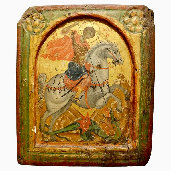 "San Jorge y el Dragón" | Escuela de Creta Siglo XVIII