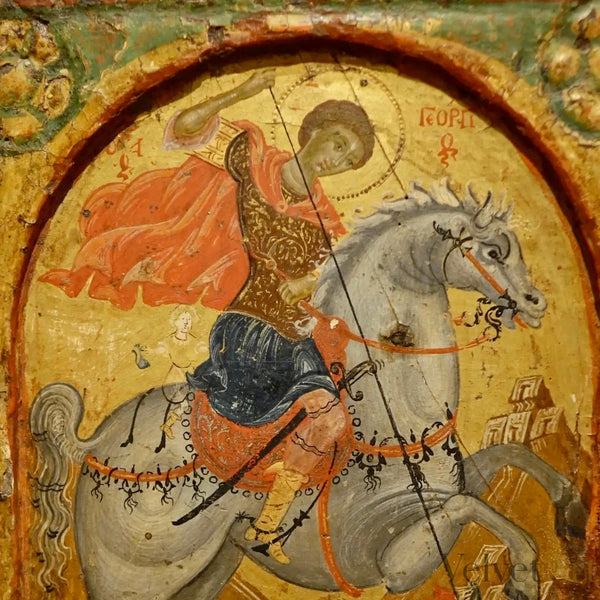 "San Jorge y el Dragón" | Escuela de Creta Siglo XVIII