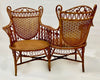 Silla de Conversación Tête-à-Tête de Mimbre | Wakefield Rattan Company | Estados Unidos, 1895