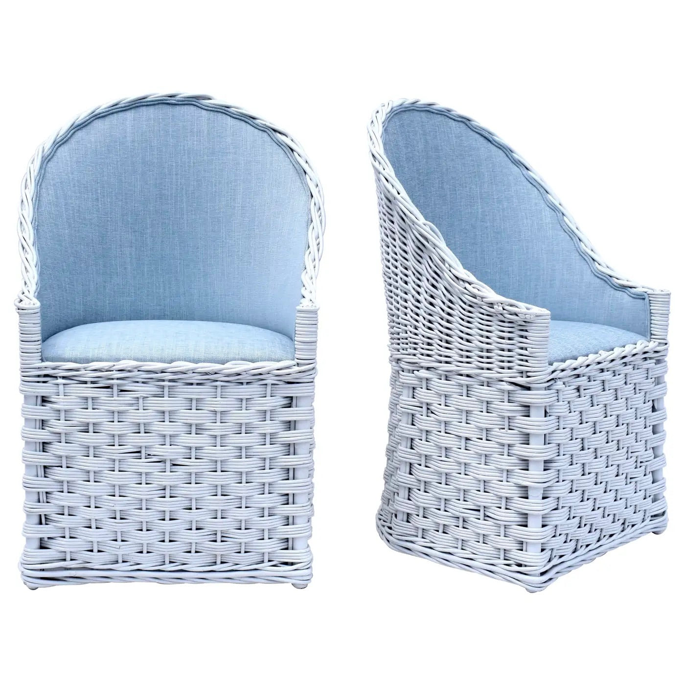 Sillas de Ratán Trenzado Wicker Works de los Años 80