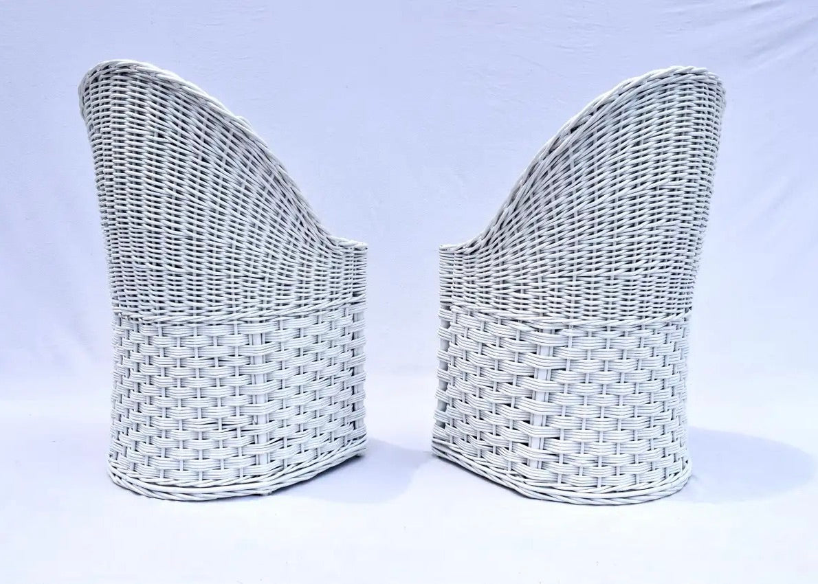 Sillas de Ratán Trenzado Wicker Works de los Años 80