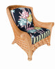 Sillón de Mimbre Tejido "Big Dady" con Otomana de los Años 80
