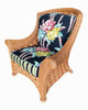 Sillón de Mimbre Tejido "Big Dady" con Otomana de los Años 80
