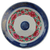Plato de Porcelana China Qing | Famille Rose con Borde Azul Cobalto | Siglo XVIII