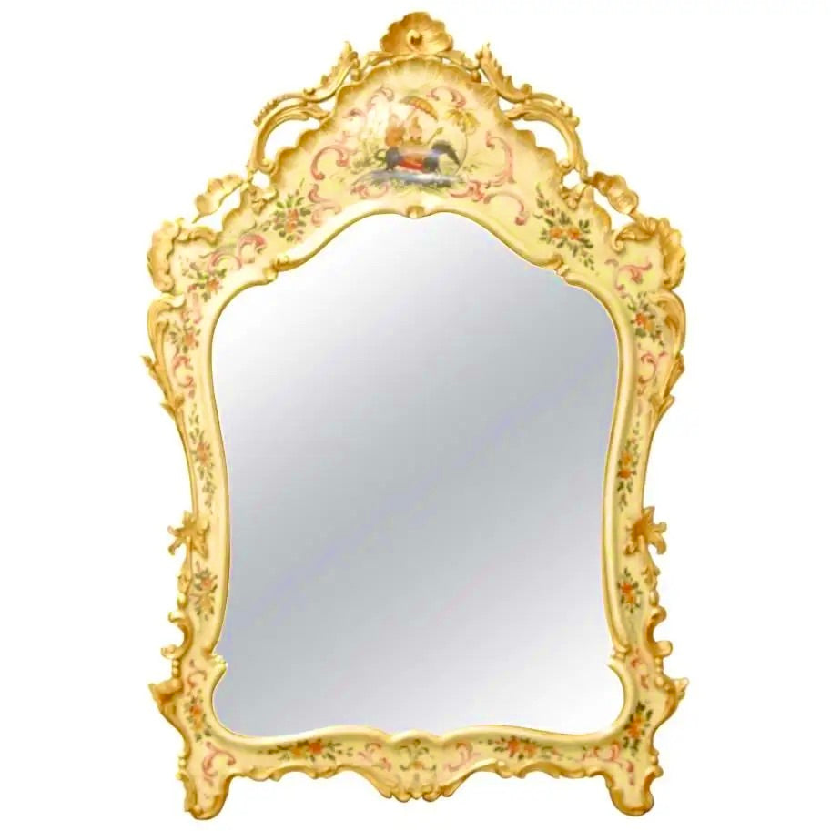 Espejo Chinoiserie Veneciano Lacado | Italia, 1970