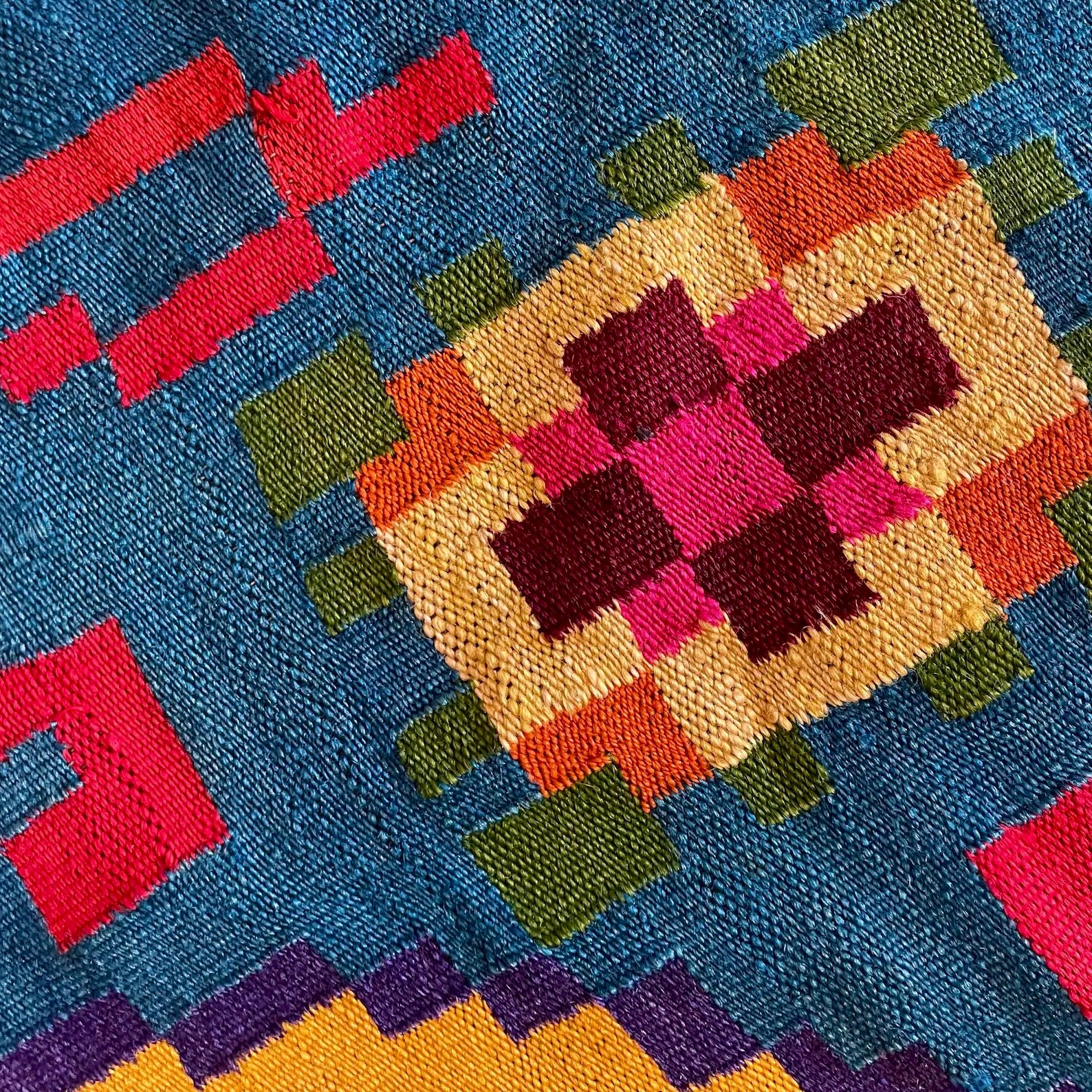 Alfombra Tradicional Rumana de Lana Hecha a Mano en los Años 50