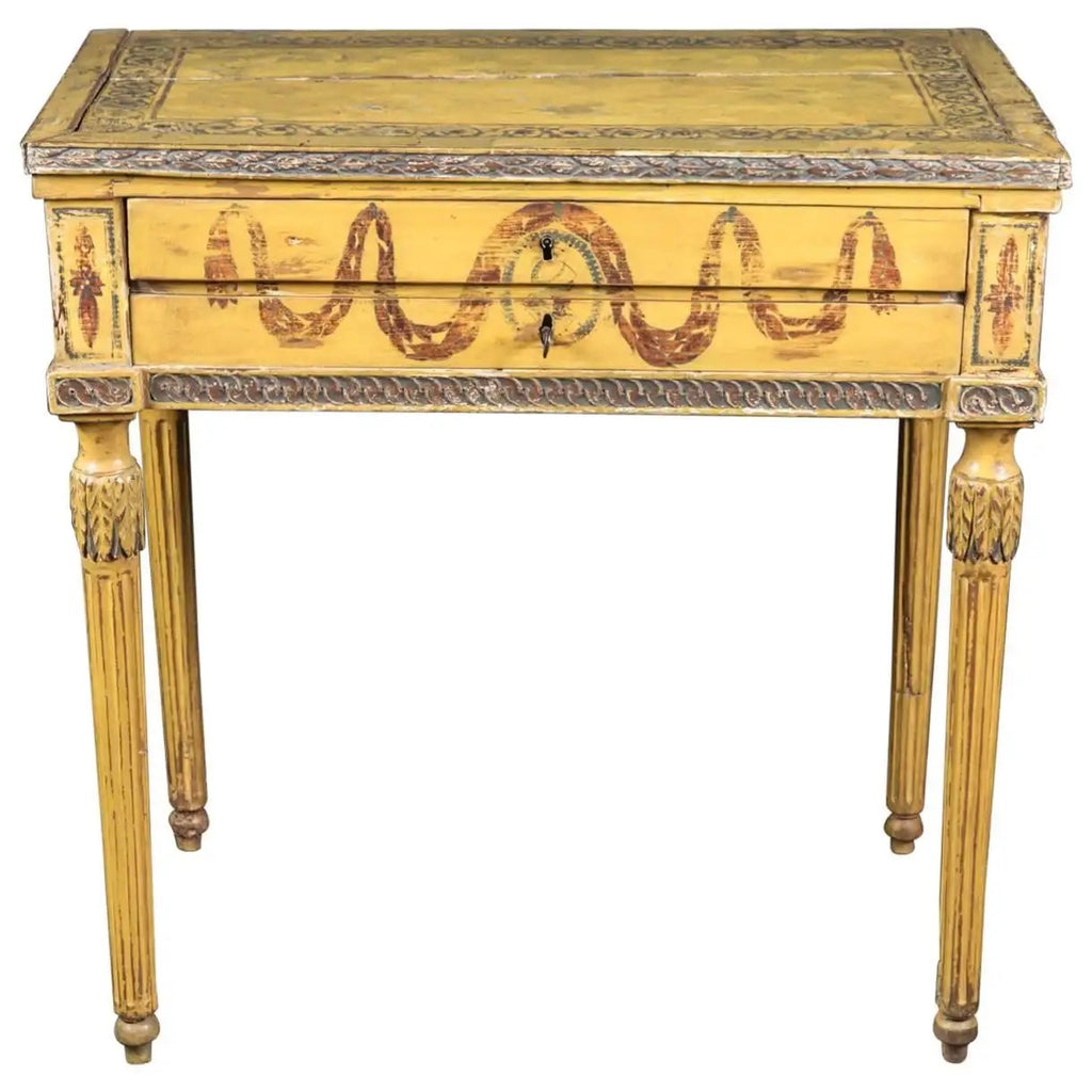 Mesa Estilo Luis XVI Pintada a Mano | Italia Siglo XVIII