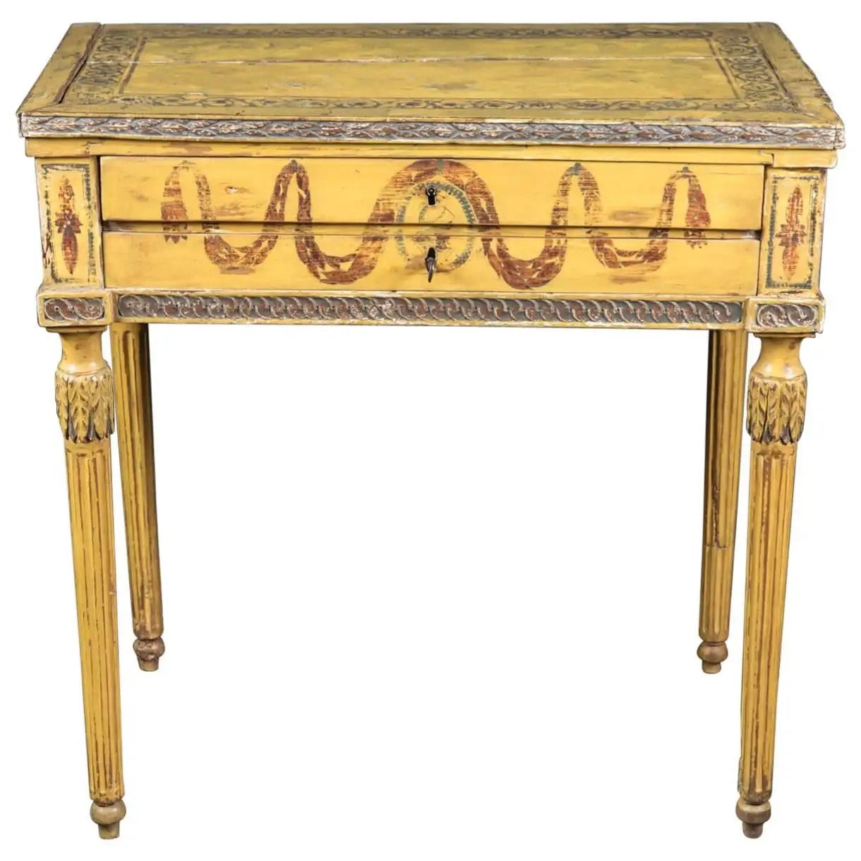 Mesa Estilo Luis XVI Pintada a Mano | Italia Siglo XVIII