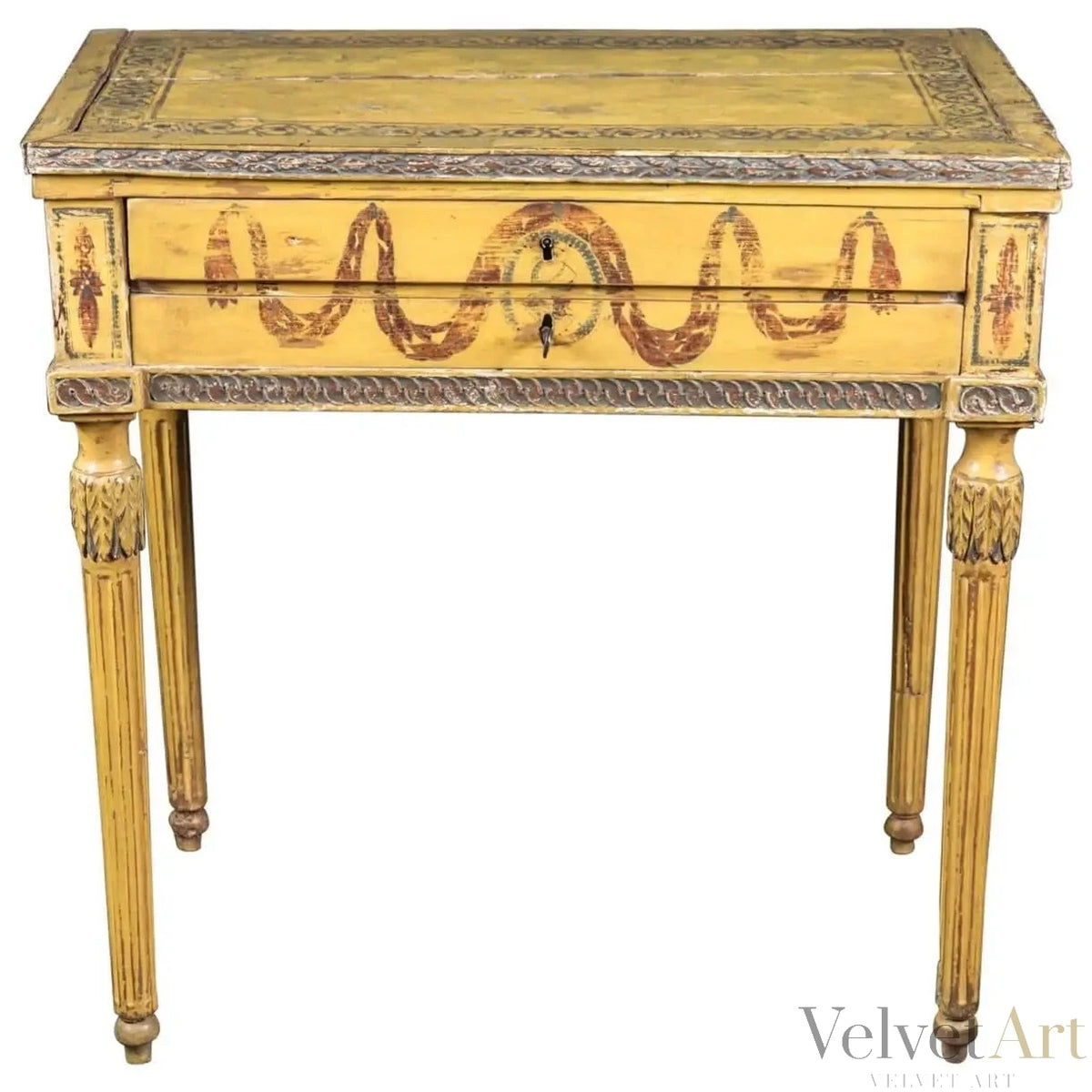 Mesa Estilo Luis XVI Pintada a Mano | Italia Siglo XVIII