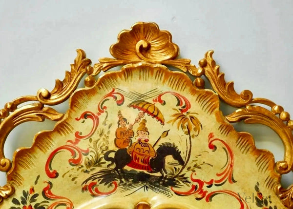 Espejo Chinoiserie Veneciano Lacado | Italia, 1970