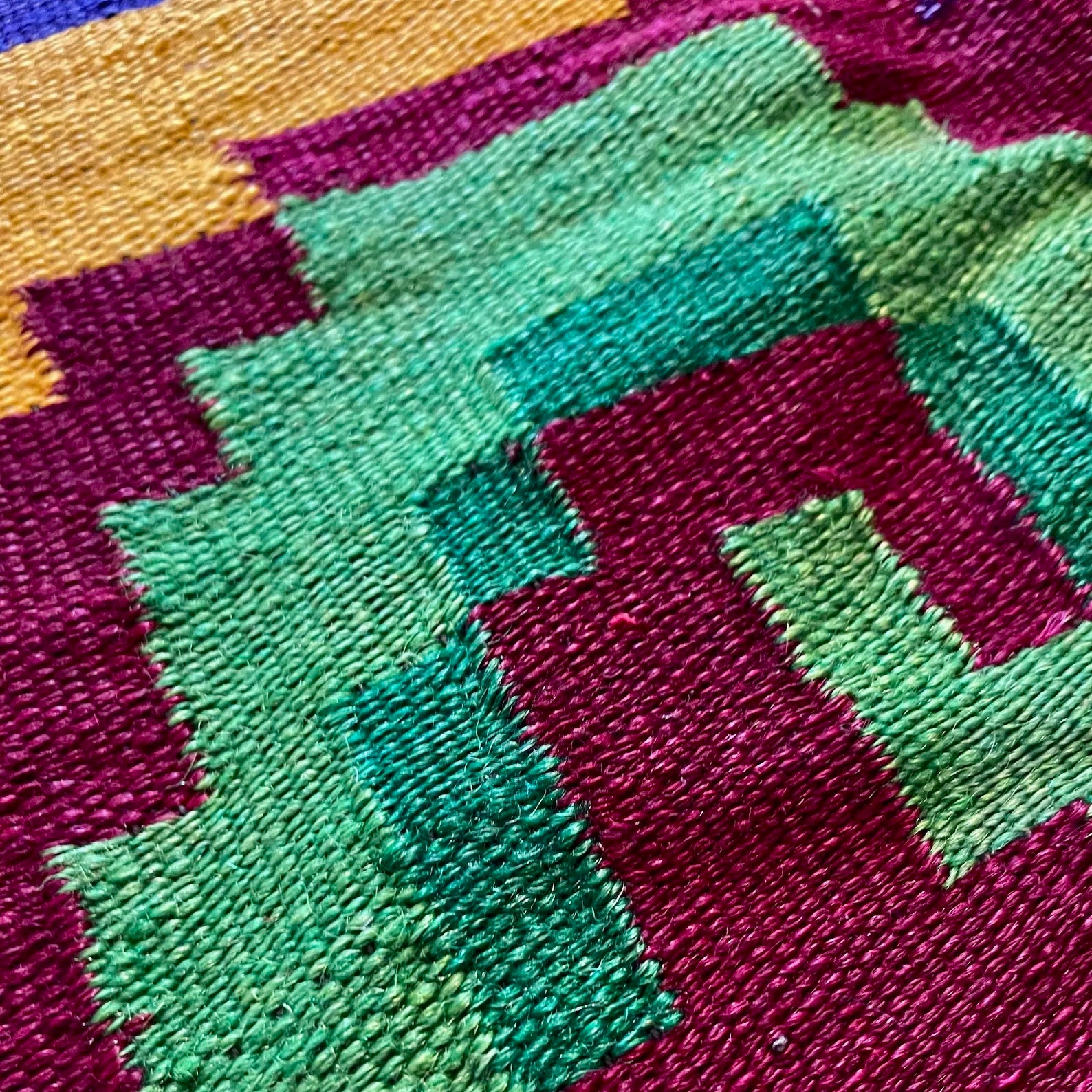 Alfombra Tradicional Rumana de Lana Hecha a Mano en los Años 50