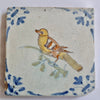 Azulejo Policromado Holandés del Siglo XVII | "Pájaro" | Esquinas Cabeza de Buey | Fechado en 1625