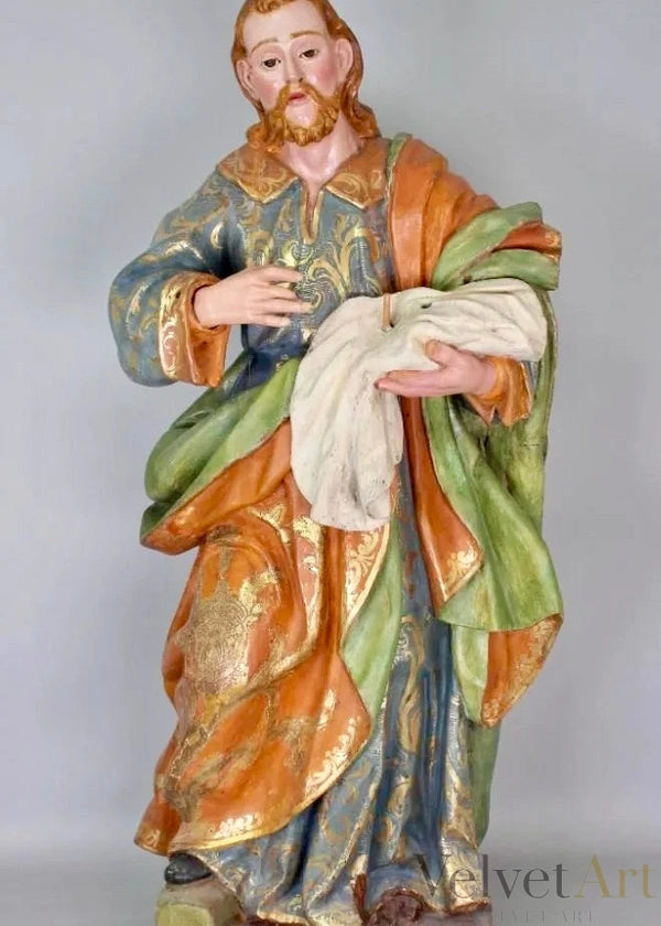 "San José con el Niño" | Escultura de Madera Policromada | Escuela Española Siglo XVIII