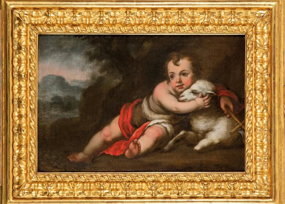 San Juanito con el Cordero | Óleo sobre Lienzo | Escuela Sevillana, Siglo XVII
