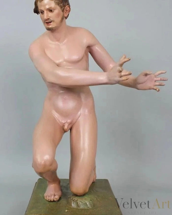 Círculo de Giuseppe Sanmartino | Escultura Napolitana en Madera Tallada y Policromada, Siglo XVIII