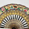Abanico Chino con Caras de Laca y Nácar Dorado, 1850.